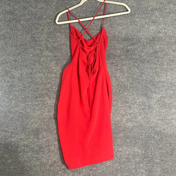 Amanda Uprichard Jasalina Mini Dress Small Red Ruched Backless Party Coc… - Picture 3 of 12